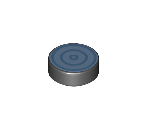 LEGO Black Tile 1 x 1 Round with Medium Blue Circles (35380 / 94069)