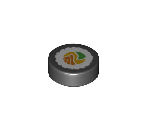 LEGO Black Tile 1 x 1 Round with Sushi Roll (35380 / 80058)