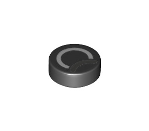 LEGO Black Tile 1 x 1 Round with White and Black Semicircles (35380 / 73080)