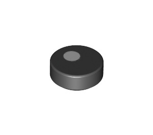 LEGO Noir Tuile 1 x 1 Rond avec blanc Cercle (35380 / 47182)