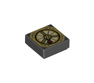 LEGO Black Tile 1 x 1 with Compass and Arrow with Groove (3070 / 34081)