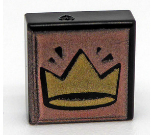 LEGO Black Tile 1 x 1 with Crown with Groove (3070)