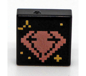 LEGO Black Tile 1 x 1 with Diamond with Groove (3070)