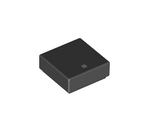 LEGO Black Tile 1 x 1 with Dot Design with Groove (11612 / 14865)