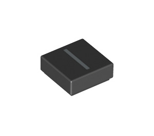 LEGO Zwart Tegel 1 x 1 met 'I' met groef (11549 / 13417)