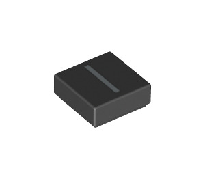 LEGO Schwarz Fliese 1 x 1 mit 'I' mit Nut (11549 / 13417)