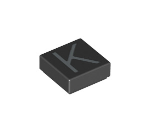LEGO Black Tile 1 x 1 with Letter K with Groove (3070)