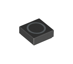 LEGO Black Tile 1 x 1 with Letter O with Groove (11561 / 13423)
