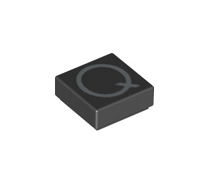 LEGO Black Tile 1 x 1 with Letter Q with Groove (11569 / 13426)