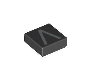 LEGO Black Tile 1 x 1 with Letter V with Groove (11584 / 13431)