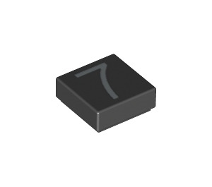LEGO Black Tile 1 x 1 with Number 7 with Groove (11611 / 13445)