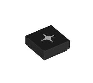 LEGO Schwarz Fliese 1 x 1 mit Star mit Nut (3070 / 104367)