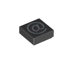 LEGO Black Tile 1 x 1 with @ with Groove (11622 / 14884)