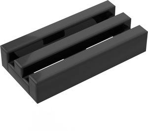 LEGO Black Tile 1 x 2 Grille (without Bottom Groove)