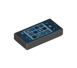 LEGO Noir Tuile 1 x 2 avec Noir Smartphone avec rainure (3069 / 73893)