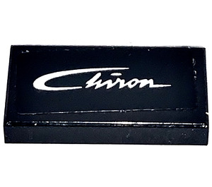 LEGO Black Tile 1 x 2 with Chiron Sticker with Groove (3069)