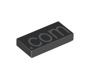 LEGO Black Tile 1 x 2 with .com with Groove (11623 / 14892)