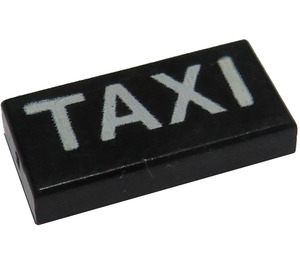 LEGO Black Tile 1 x 2 with Taxi with Groove (3069)