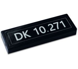 LEGO Black Tile 1 x 3 with DK 10.271 Sticker (63864)