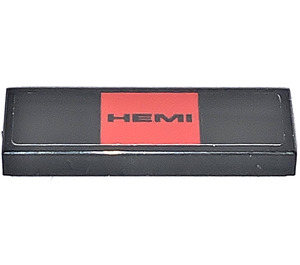 LEGO Black Tile 1 x 3 with HEMI on red Sticker (63864)