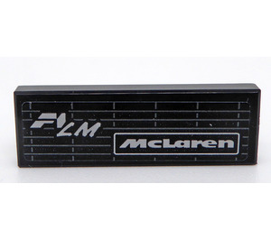 LEGO Black Tile 1 x 3 with Silver 'LM McLaren' Sticker (63864)