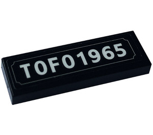 LEGO Noir Tuile 1 x 3 avec TOFO1965 Autocollant (63864)