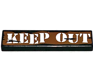 LEGO Black Tile 1 x 4 with Keep Out Printing (2431)