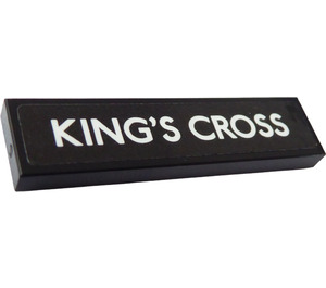 LEGO Zwart Tegel 1 x 4 met King's Kruis Sticker (2431)