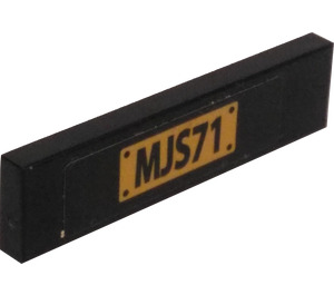 LEGO Black Tile 1 x 4 with MJS71 License Plate Sticker (2431)