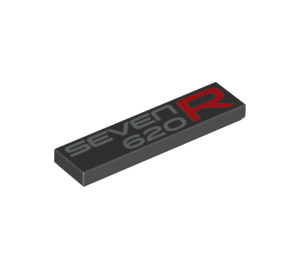 LEGO Black Tile 1 x 4 with Seven 620 R (2431 / 31908)