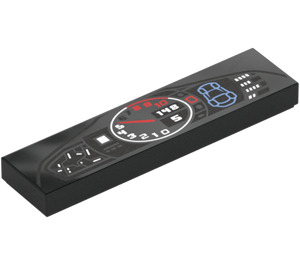 LEGO Noir Tuile 1 x 4 avec Speedometer (2431 / 78698)