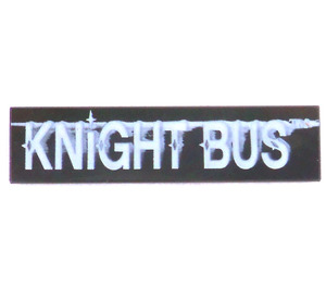 LEGO Black Tile 1 x 4 with White 'Knight Bus' Pattern (2431)