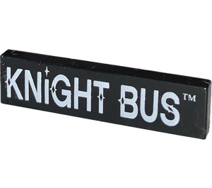 LEGO Black Tile 1 x 4 with White 'Knight Bus' Pattern (2431 / 48853)