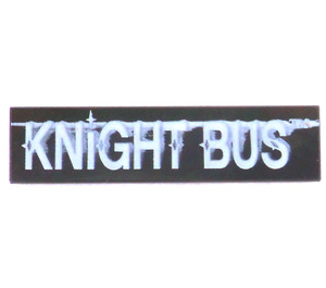 LEGO Black Tile 1 x 4 with White 'Knight Bus' Pattern (2431 / 48853)