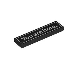 LEGO Black Tile 1 x 4 with "You are here." (2431)