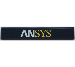 LEGO Black Tile 1 x 6 with "ANSYS" Sticker (6636)