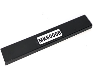 LEGO Black Tile 1 x 6 with 'MK60008' License Plate Sticker (6636)
