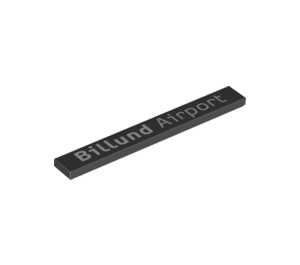 LEGO Black Tile 1 x 8 with "Billund Airport" (20229 / 37797)