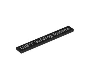LEGO Black Tile 1 x 8 with “LEGO Building Systems” (4162 / 106614)