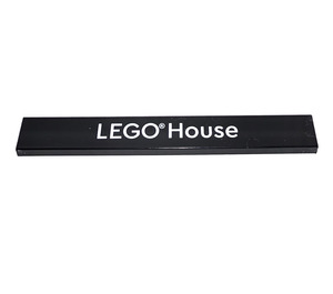 LEGO Schwarz Fliese 1 x 8 mit "LEGO House" ohne "G" Serife (4162 / 70696)