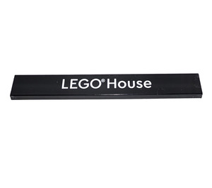 LEGO Zwart Tegel 1 x 8 met "LEGO House" zonder "G" Serif (4162 / 70696)