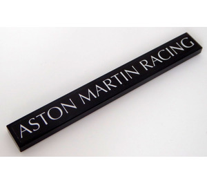 LEGO Noir Tuile 1 x 8 avec blanc 'ASTON MARTIN RACING' Autocollant (4162)