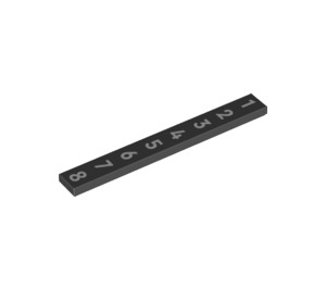 LEGO Black Tile 1 x 8 with White Numbers 1-8 (4162 / 73881)