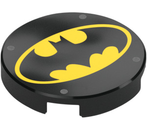 LEGO Black Tile 2 x 2 Round with Batman Logo with Bottom Stud Holder (14769)