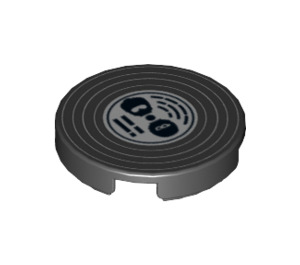 LEGO Black Tile 2 x 2 Round with Record with Bottom Stud Holder (4150 / 10890)