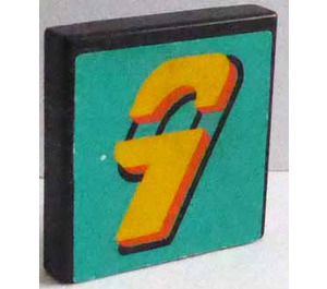 LEGO Schwarz Fliese 2 x 2 mit "9" Aufkleber mit Nut (3068)