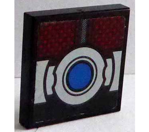 LEGO Black Tile 2 x 2 with Circle Sticker with Groove (3068)