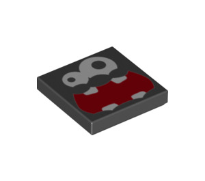 LEGO Black Tile 2 x 2 with Fuzzy Face (Big Left Eye) with Groove (3068 / 94279)