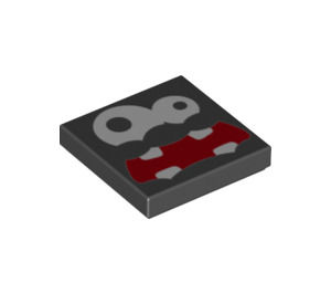 LEGO Black Tile 2 x 2 with Fuzzy Face with Groove (3068 / 72288)