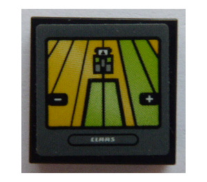 LEGO Schwarz Fliese 2 x 2 mit Monitoring screen Aufkleber mit Nut (3068)